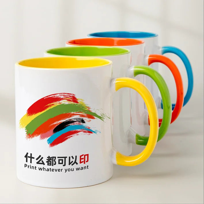 Wholesale 11Oz White Sublime Porcelain Ceramic Tea Coffee for Mugs Customizable with Logo for Business Gifts 350ml Capacity