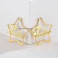 Stainless Steel Custom Name Hoop for Children Personalized Mini Size Star Name Hoops