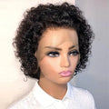 Pixie Curly Wig Baby Hair Bleached Knots 13x4 13x6 Lace Frontal Short Curly Wigs Bob Style Perruque Pixie Cut Human Hair Wigs