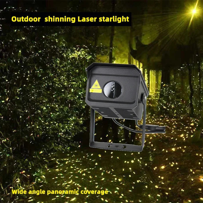 RGBW 25W Aurora Wide Angle Panoramic Starry Laser Projector IP65  GALAXY Ambient Maple Leaf Snowflake Star Firefly Projector