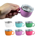 3oz Customize Mini Double Wall Inner Stainless Steel Outer Plastic Coffee Mug With Handle Tumbler With Lids