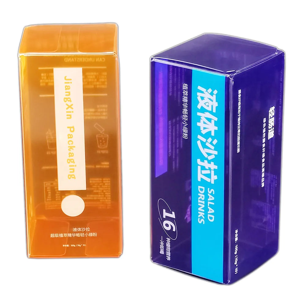 Packaging Plastic Boxes for Snacks Food Rectangle Folding Color Clear PVC Packaging Boxes PET Display Box