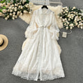 Boutique Wholesale 2025 Spring New Fashion French Retro Embroidery Slim Fit Long Lace Women's Dress