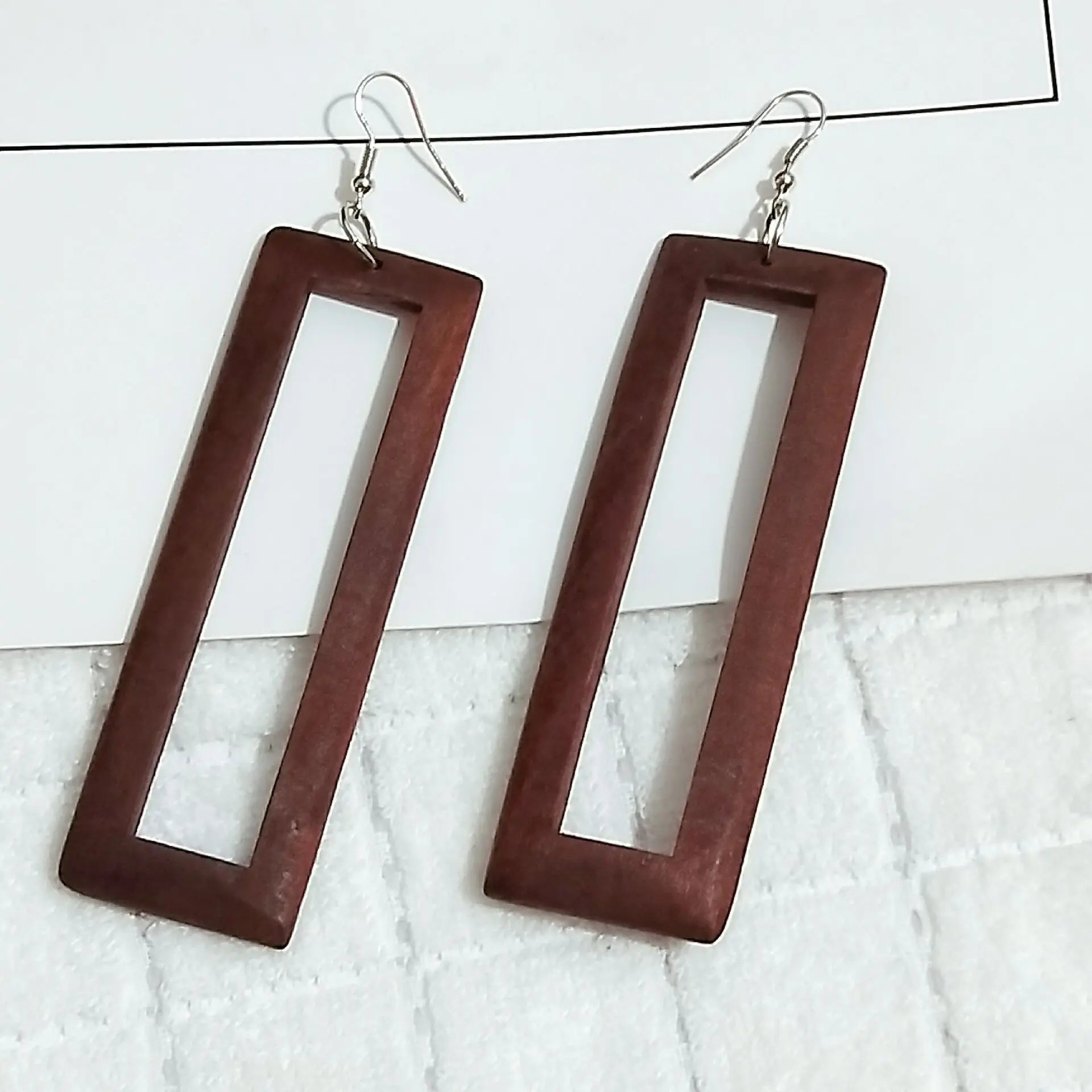 Afrocentric Statement Wood Earrings Jewelry African American Square Irregular Round Big Wooden Earrings Women Bulk Wholesale
