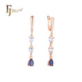 FJ Fallon Fashion Jewelry Cluster CZs Clip-On Earrings Plated in Rose Gold Brass Based