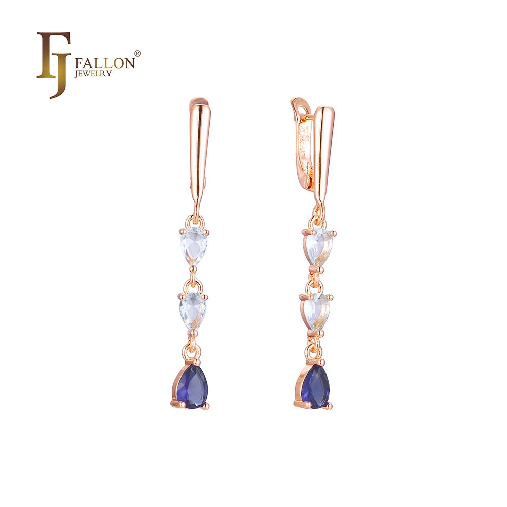 FJ Fallon Fashion Jewelry Cluster CZs Clip-On Earrings Plated in Rose Gold Brass Based