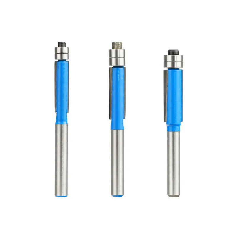 3PC 6mm Shank Flush Trim Router Bit Set with Two Bearing Mill Wood Cutter Solid Carbide ODM/OEM CE Certified for Carpenter