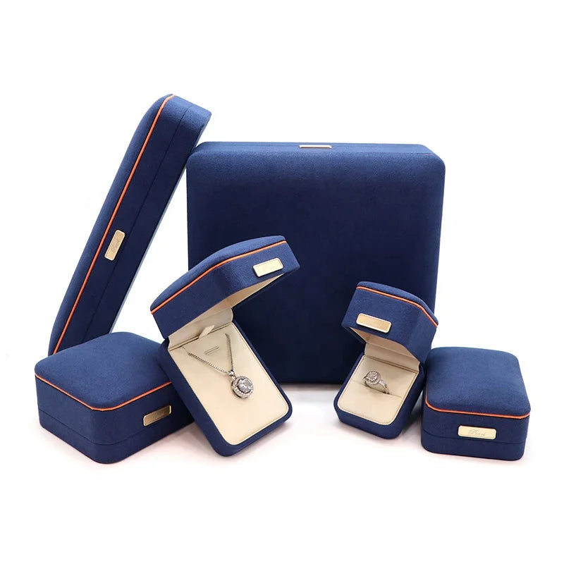Factory in Stock High-end Jewelry Box Microfiber Jewelry Packing Box Custom Gift Box