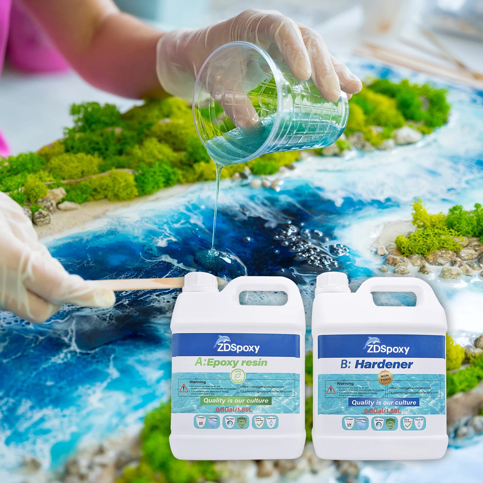 Factory Price High Quality Epoxy Transparent Casting Resin Composite Wetting Resin Ab Epoxy Resin SCULPTURE Artificial Art