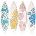New Wooden Hanging Sign Summer Beach Decoration Surfboard Pineapple Hibiscus Flower Wall Hanging Elements Gift