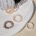 Nagosa Original Design champagne Purple White Freshwater Pearl Elasticity Adjustable Ring for Women