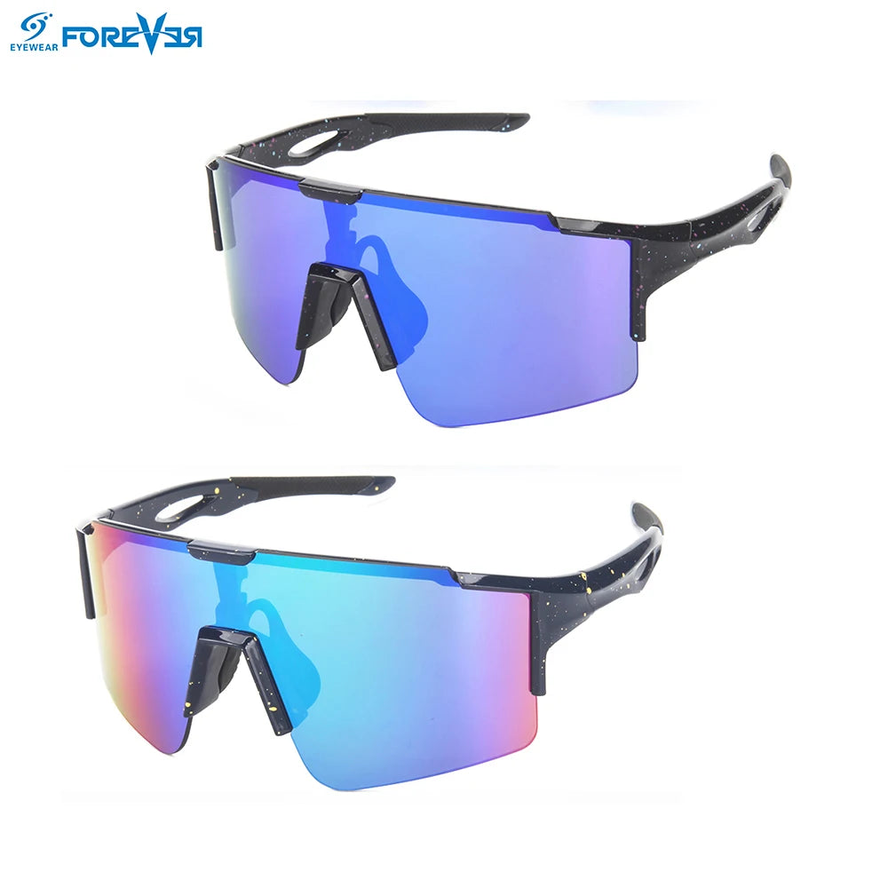 2024 Large Frame Sunglasses TR90 Sports Cycling Oversized Sports Eyewear Custom Logo UV400 Sports Sunglasses for Men