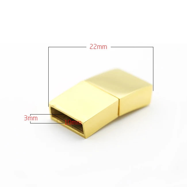 BMZ 10*3 mm Frosted Clasps for Flat Leather Wholesale 316L Stainless Leather Flat Clasp