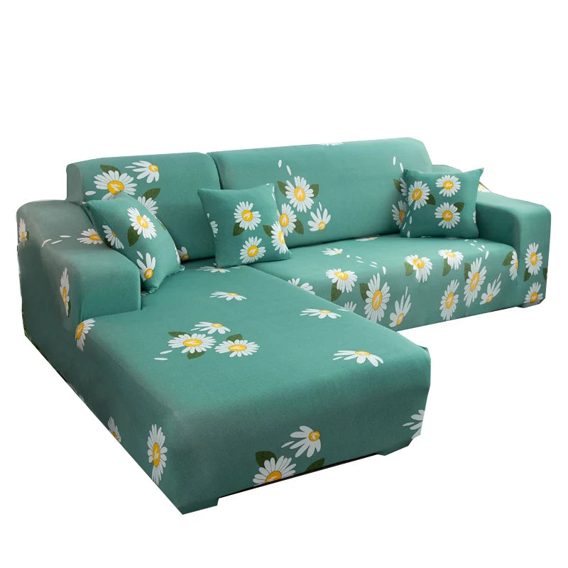 Wholesale Elastic Stretch Floral Printed Modern Impermeable Sofa Set Cover Slipcover for L-Shaped Sectional Sofa Washable