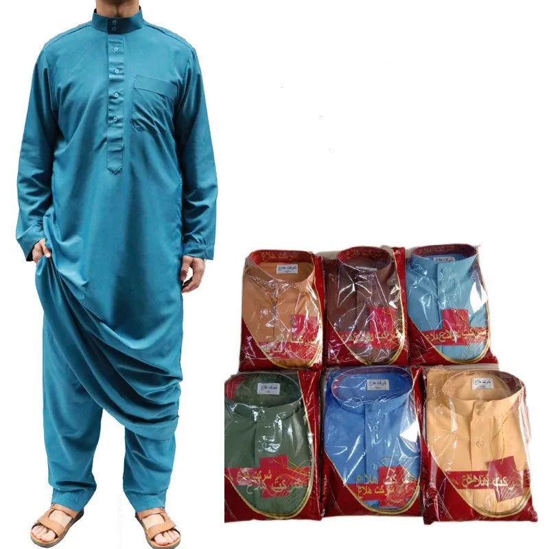 Saudi Muslim Emarati Man Jubba for Men Emirati Jubah Al Haramain Jalabiya Arabic Thobe Short Islamique Manufacturers