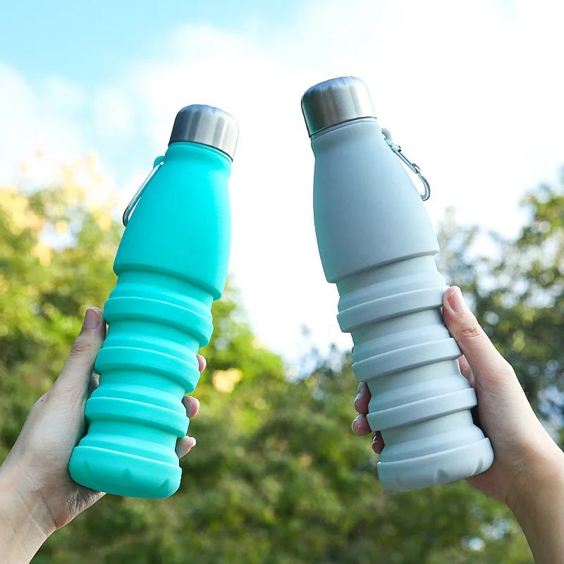 Outdoor Sports BPA Free Expandable Foldable Collapsible Compressible Squeeze Travel Silicone Drink Water Bottle