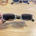 1791 Punk Metal Wind Sunglasses for Men and Women Iron Ring with Diamond Chain Sunglasses Ins 2022 Rhinestone Sun Glasses