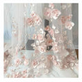Manufacturer Embroidered Floral 3d Flower Lace Fabric Tulle 3d Elegant Pearls Beaded Lace Fabric for Wedding
