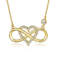 2021 Trendy Gold Plated Infinity Love Heart Pendant Necklace Zircon Stone for Bridesmaid Engagement Wedding or Party Gift