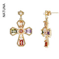 Natuna Vintage Zircon Earring High Quality Super Shiny Zircon 925 Silver for Girls Earring Accessories Custom Jewelry