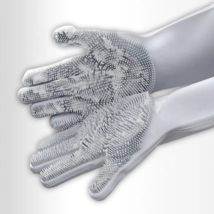 Factory Wholesale Medium Thickness Silicone Dishwashing Glove for Fall Season Kitchen Wash and Scrubbing
