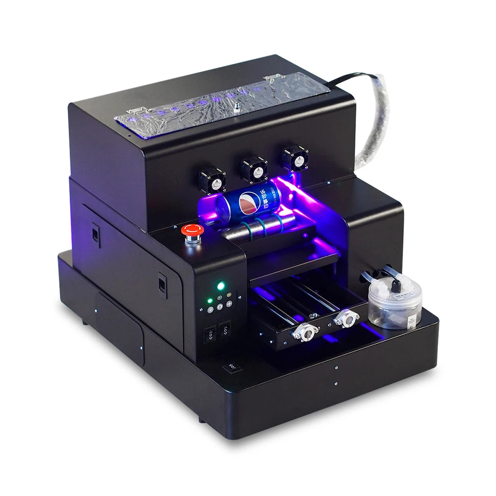 A4 UV with Varnish  UV Printer DTF with Free Software for Printing  Bottle Pen Phone case A4 Uv Flatbed Printer