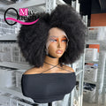Mayqueen Virgin Hair Frontal Wigs Glueless Raw Indian Double Drawn  Hair Afro Wig 13x1 T Lace Front Human Hair Wigs