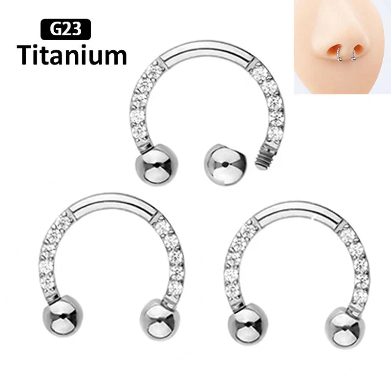 Gaby ASTM F136 G23 Titanium Gold Pvd Two Layers Clicker Rings Horseshoe Titanium Jewelry Piercing Wholesale Piercing Jewelry
