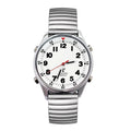 Oval Real Human Voice Atomic Talking Watch With Days Date Loud Alarm Watch for Visually Impaired and Blind People