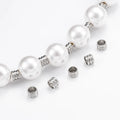 6.5mm Stainless Steel Spacer Locating Ring Beads with Big Hole 3-Groove Straight Pipe Jewelry Making Accessories