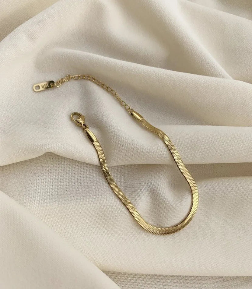 Joolim Stylish Stainless Steel Gold Plated Herringbone Bracelet Stainless Steel Chain Bracelet Wholesale