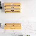 Bamboo Cling Food Wrap Dispenser With Slide Cutter