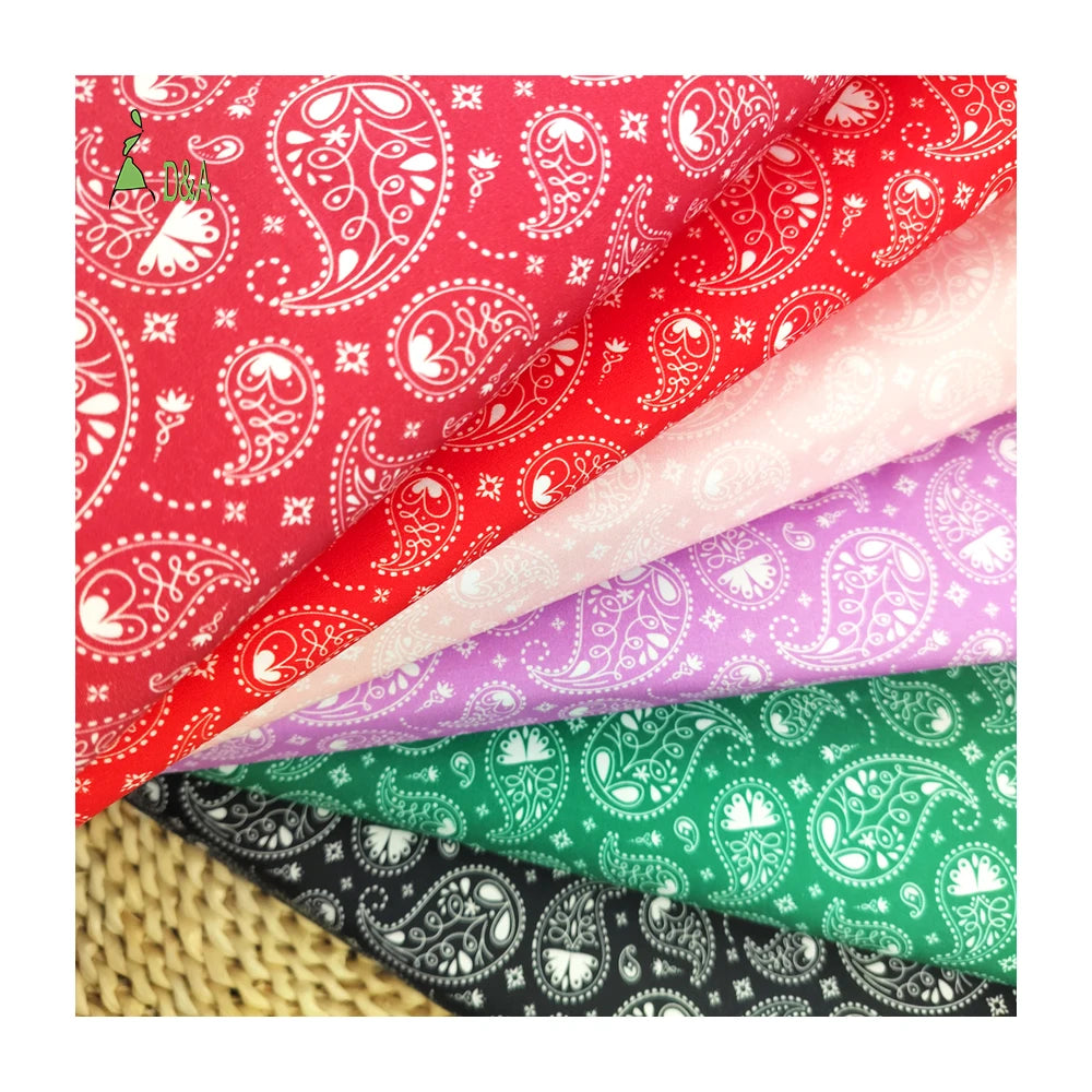 Paisley Designs 100% Organic Cotton Poplin Fabric Custom Printed for Girls/Boys Shirts and Craft Accessories