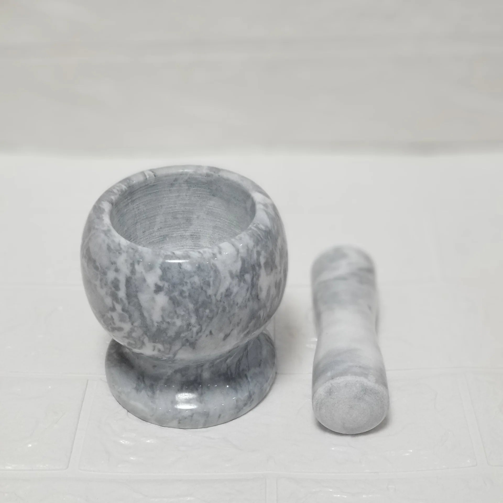 Wholesale Natural Soybean Stone Grinder Acacia Wood and Marble Pepper Mill Salt Spice Seasoning Herb Mill Medicine Grinder