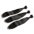 Brazilian Human Virgin Remy Hair Extensions With Natural Black Color Thick End Hand Tied Double Drawn Weft Straight Wave Bundle