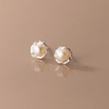 Fashion 925 Sterling Silver Natural Freshwater Pearl Small Stud Earrings Wholesale Pearl Jewelry for Women