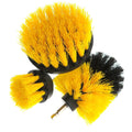 3pcs Yellow Cleaning Brushes Car Wash Brush Set Drill Attachment Brush Kit for Grout Tiles Bathtub Bathroom Kitchen Clean