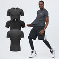 New Men's Casual Fitness Running T-Shirt O-Neck Cotton Sport Shirts Gym Tops With Sporty Print Jersey Fabric