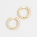 LOZRUNVE 925 Sterling Silver Hot Sale Full Pave Diamond CZ Dome Chunky Small Huggie Hoop Earring