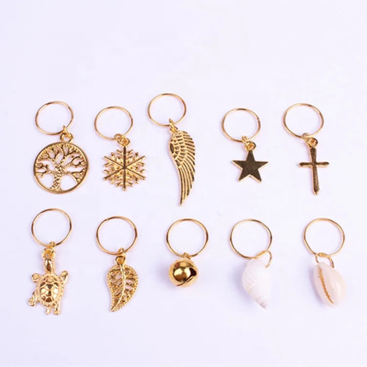 Hot Sale Metal Hair Coils Rings for Dreadlocks Accessories Hair Braid Cuff Hair Charms Jewelry Decoration