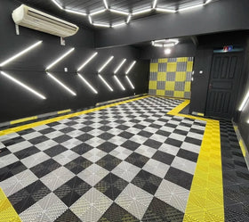 Durable PP Interlocking Garage Floor Tiles with Click Lock System for Indoor Use Villa & Car Repair Workshop