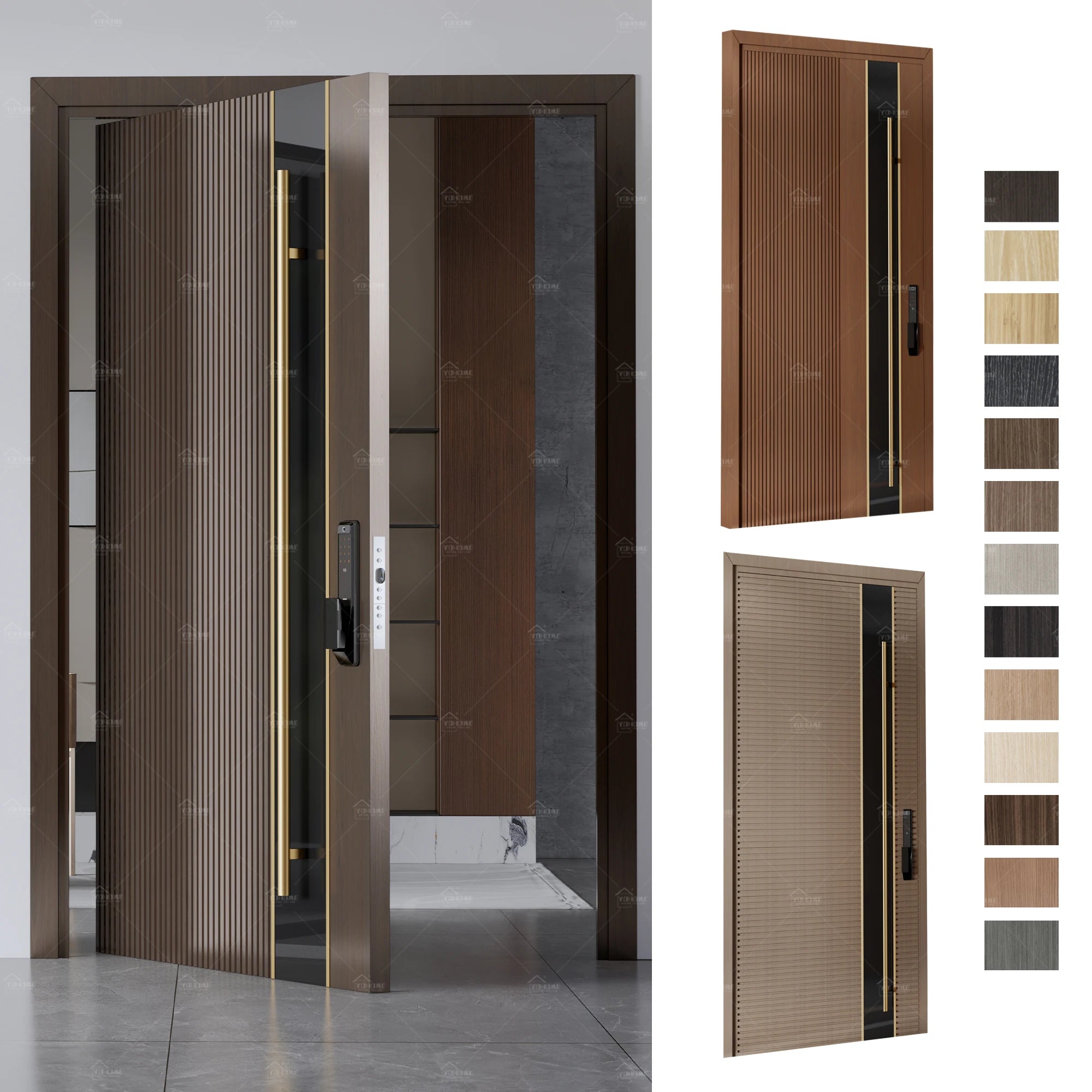 China High Quality Modern Front Door Exterior Designs Front Entry Pivot Door Modern Exterior Entry Doors for Houses