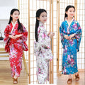 2026 Traditional Japanese Children Kimono Style Peacock Yukata Dress for Girl Kid Cosplay Japan Haori Costume Asian Clothes