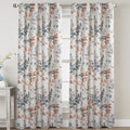 American Farmhouse Style Rideau Window Thickened Drapes Bedroom Floral Printed Blackout Fabric Curtain