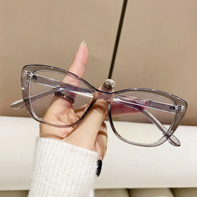 28072 Luxury Women PC Cat Eye Optical Frame Anti Blue Light Eyewear Anti Reflective Glasses