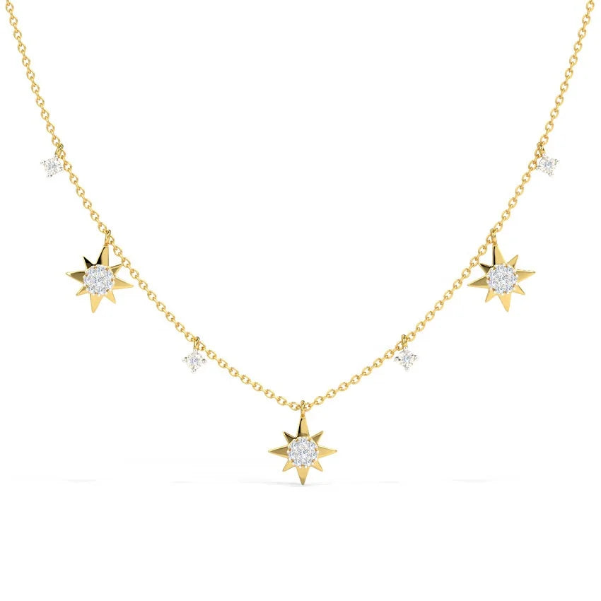 Wholesale Necklaces Twinkling Stars Fine Line Brass Necklace Brazilian Gold Jewelry Trendy Luxury Gold