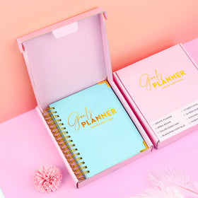 Custom Logo A5 Spiral-Bound Undated Weekly Monthly Agenda Notebook Diary Goals Planner