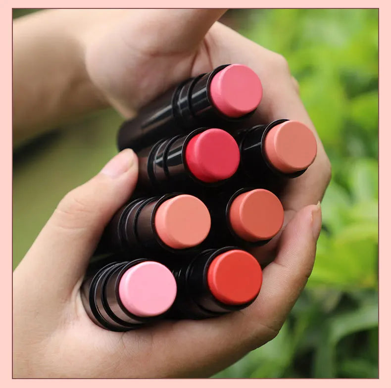 Custom Logo Pink Blush Stick Mini Rose Shimmer Matte Cream Blush with Sunscreen Private Label Beauty Makeup Blush