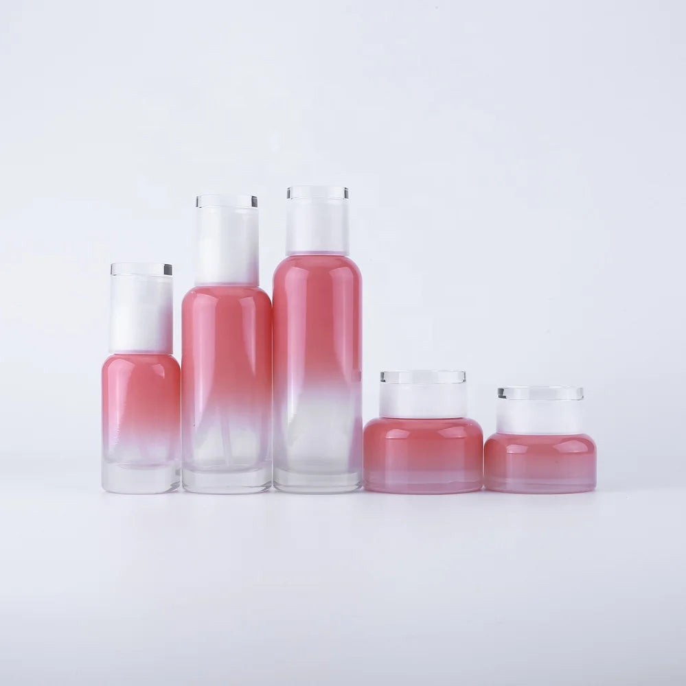 Empty 30g 50g 40ml 100ml 120ml Cosmetic Glass Bottle Sets Glass Jar for Skincare Face Cream Lotion Bottle