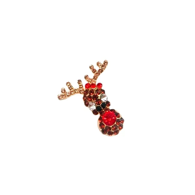 Christmas Jewelry Gift Lovely Reindeer Rhinestone Brooch Pin Perfect Accessory for Invitation Card Decoration